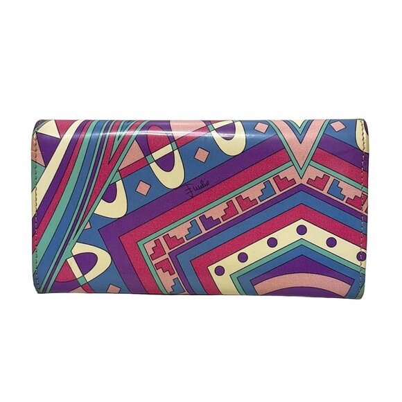 EMILIO PUCCI - Purple Cream Multi Leather Long Wallet - Picture 2 of 5